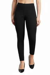 Black Shsuvia Women's High Waist Stretchable Cotton Legging-Soft slim fit tights for gym, yoga and daily wear.