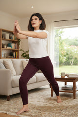 Shsuvia Women Cropped Leggings – Pack of 2 Wine & Lavender