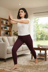 Shsuvia Women Cropped Leggings – Pack of 2 Wine & Stone