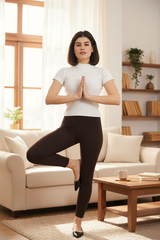 Coffee Brown Shsuvia Women's High Waist Stretchable Cotton Legging-Soft slim fit tights for gym, yoga and daily wear.