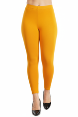 Mustard Shsuvia Women's High Waist Stretchable Cotton Legging-Soft slim fit tights for gym, yoga and daily wear.