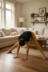 Shsuvia Women Cropped Leggings – Pack of 2 Stone & Mustard