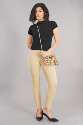 Skin Shsuvia Women's High Waist Stretchable Cotton Legging-Soft slim fit tights for gym, yoga and daily wear.