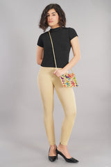 Skin Shsuvia Women's High Waist Stretchable Cotton Legging-Soft slim fit tights for gym, yoga and daily wear.