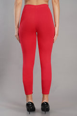 Shsuvia Women Cropped Leggings – Pack of 2 RED & Coral