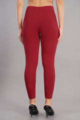 Shsuvia Women Cropped Leggings – Pack of 2 Maroon & RED