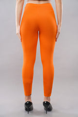 Light Orange Shsuvia Women's High Waist Stretchable Cotton Legging-Soft slim fit tights for gym, yoga and daily wear