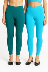 Shsuvia Women Cropped Leggings – Pack of 2 Rama Green & Sky Blue