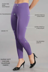 Shsuvia Women Cropped Leggings – Pack of 2 Lavender & Coral