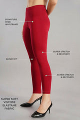 Shsuvia Women Cropped Leggings – Pack of 2 Maroon & Rani Rose