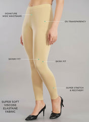 Shsuvia Women Cropped Leggings – Pack of 2 Skin & Baby Pink