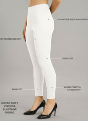 Shsuvia Women Cropped Leggings – Pack of 2 White & Rani Rose