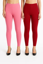 Shsuvia Women Cropped Leggings – Pack of 2 Baby Pink & Maroon