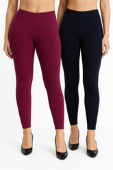 Shsuvia Women Cropped Leggings – Pack of 2 Majentha & Dark Navy