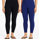 Shsuvia Women Cropped Leggings – Pack of 2 Dark Navy & Old Royal