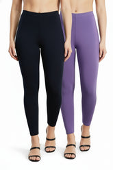 Shsuvia Women Cropped Leggings – Pack of 2 Dark Navy & Lavender
