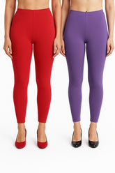Shsuvia Women Cropped Leggings – Pack of 2 Coral & Lavender