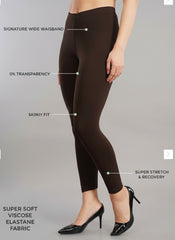 Shsuvia Women Cropped Leggings – Pack of 2 Coffee Brown & Majentha