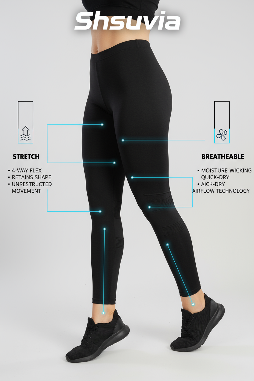 Shsuvia Women's Mid Waist Stretchable Ankle Length Legging