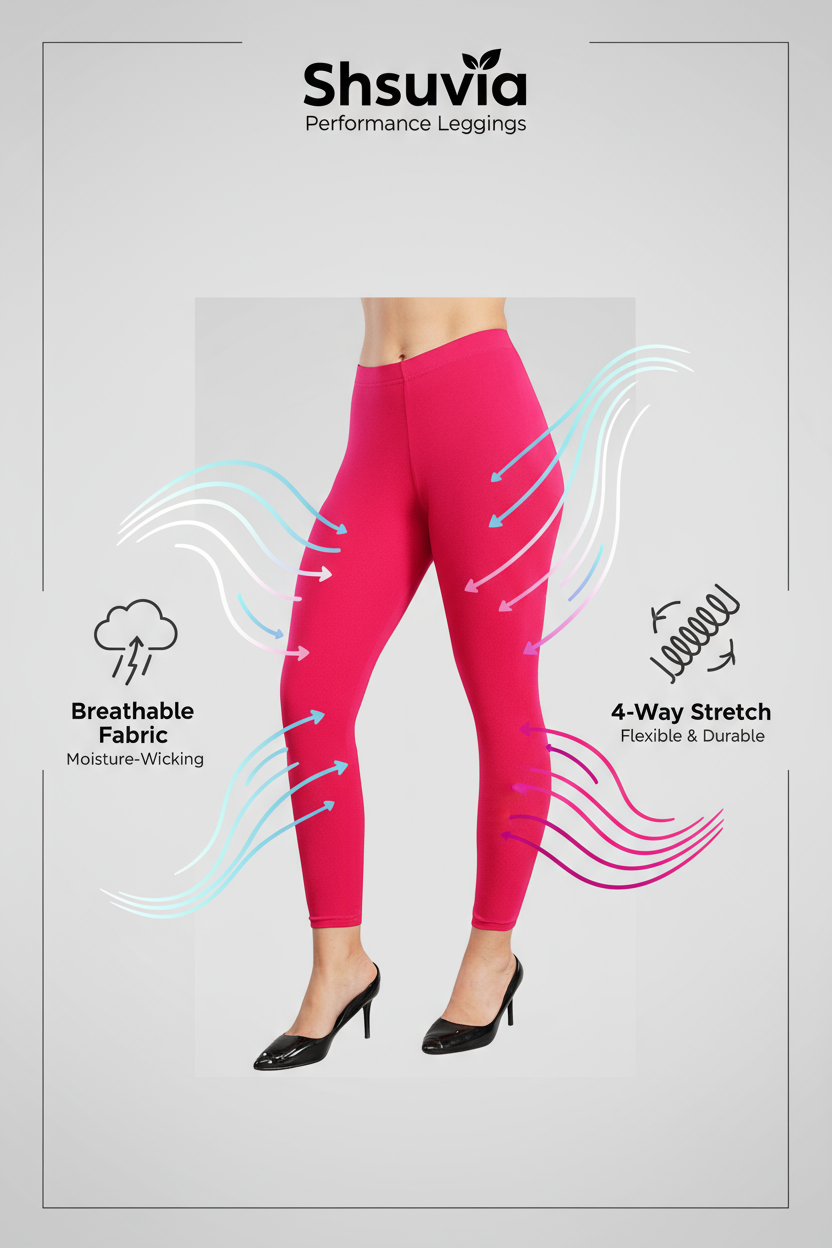 Shsuvia Women's Mid Waist Stretchable Ankle Length Legging