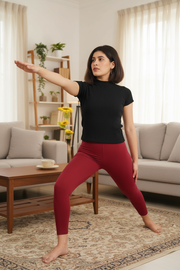 Shsuvia Women's Mid Waist Stretchable Ankle Length Legging