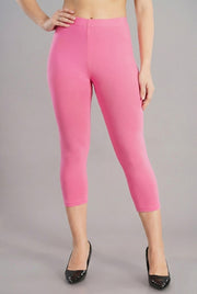 Shsuvia Women's Mid Waist Stretchable Cropped 3/4th Length Leggings