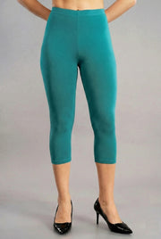 Shsuvia Women's Mid Waist Stretchable Cropped 3/4th Length Leggings