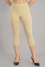 Shsuvia Women's Mid Waist Stretchable Cropped 3/4th Length Leggings