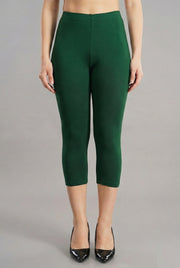 Shsuvia Women's Mid Waist Stretchable Cropped 3/4th Length Leggings