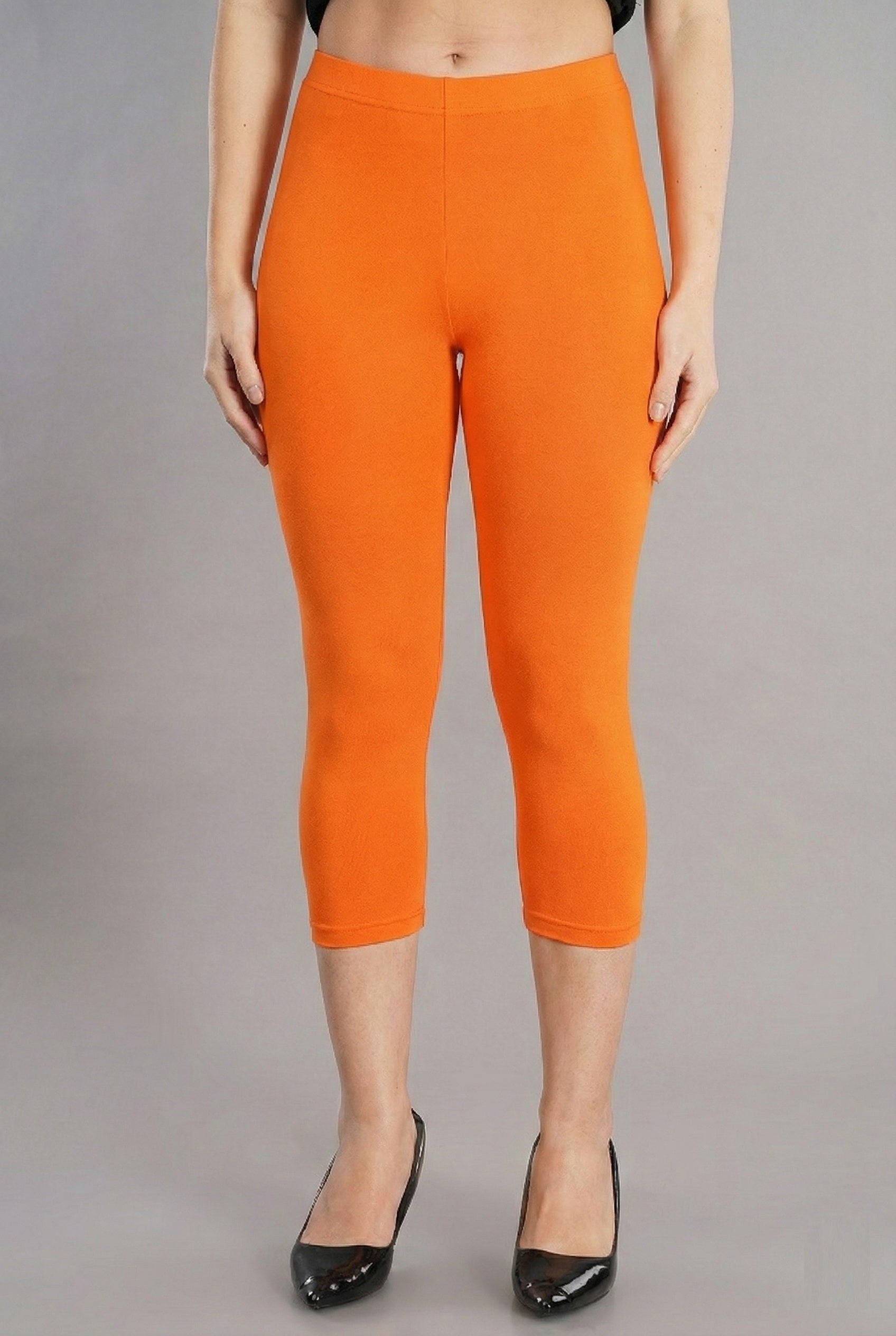 Shsuvia Women's Mid Waist Stretchable Cropped 3/4th Length Leggings