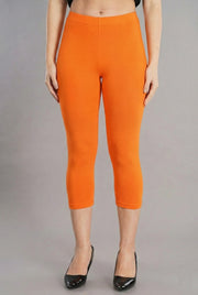 Shsuvia Women's Mid Waist Stretchable Cropped 3/4th Length Leggings