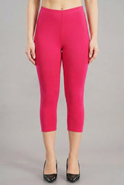 Shsuvia Women's Mid Waist Stretchable Cropped 3/4th Length Leggings