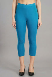 Shsuvia Women's Mid Waist Stretchable Cropped 3/4th Length Leggings