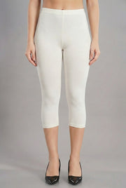 Shsuvia Women's Mid Waist Stretchable Cropped 3/4th Length Leggings