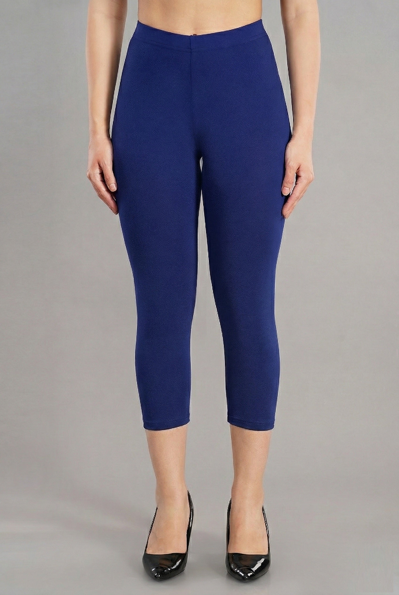 Shsuvia Women's Mid Waist Stretchable Cropped 3/4th Length Leggings