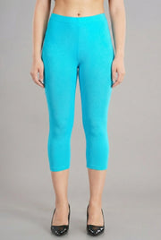 Shsuvia Women's Mid Waist Stretchable Cropped 3/4th Length Leggings