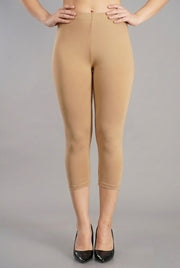 Shsuvia Women's Mid Waist Stretchable Cropped 3/4th Length Leggings