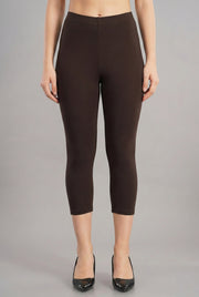 Shsuvia Women's Mid Waist Stretchable Cropped 3/4th Length Leggings