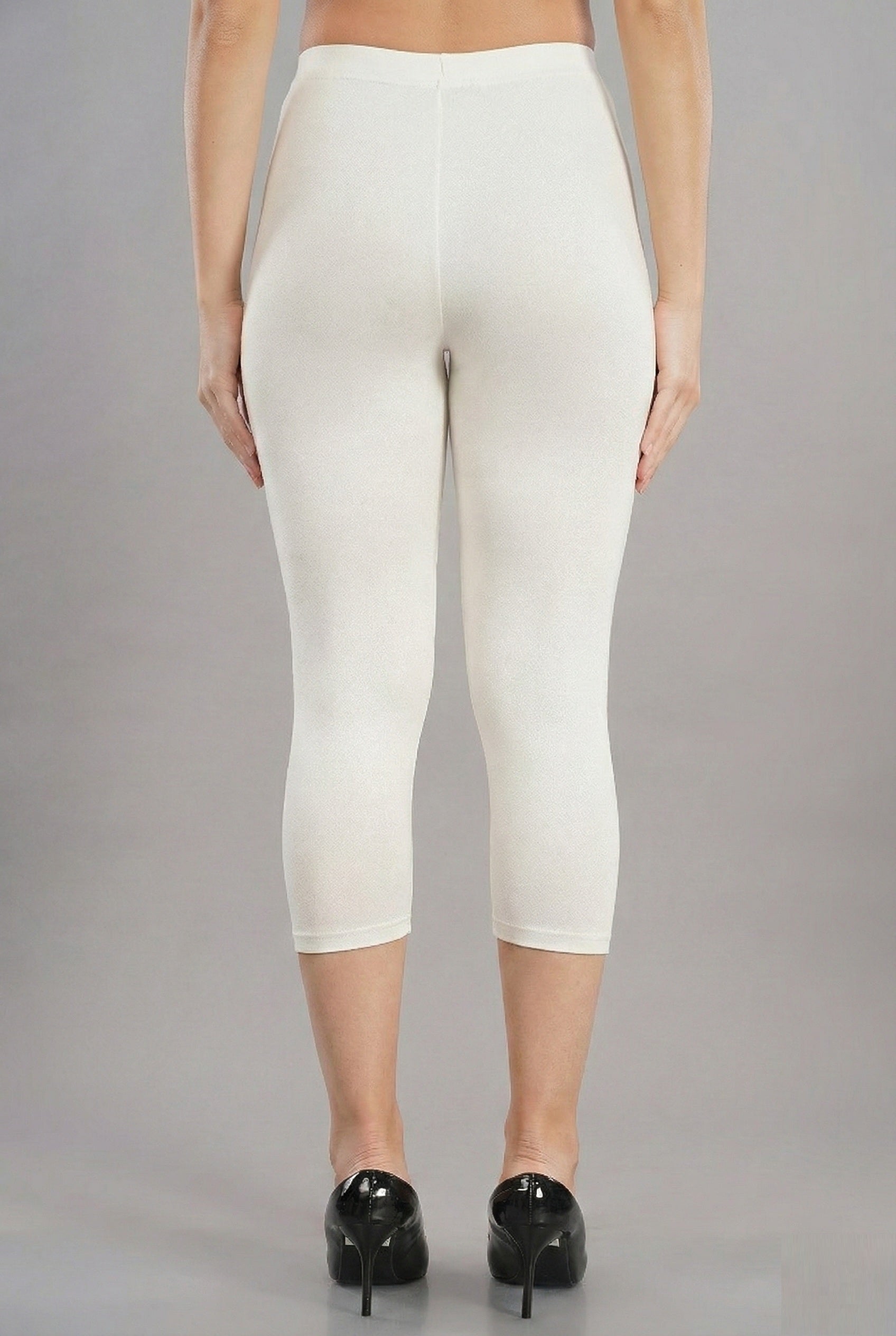 Shsuvia Women's Mid Waist Stretchable Cropped 3/4th Length Leggings