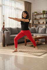 Shsuvia Women Cropped Leggings – Pack of 2 Coral & Wine