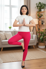 Rani Rose Shsuvia Women's High Waist Stretchable Cotton Legging-Soft slim fit tights for gym, yoga and daily wear.