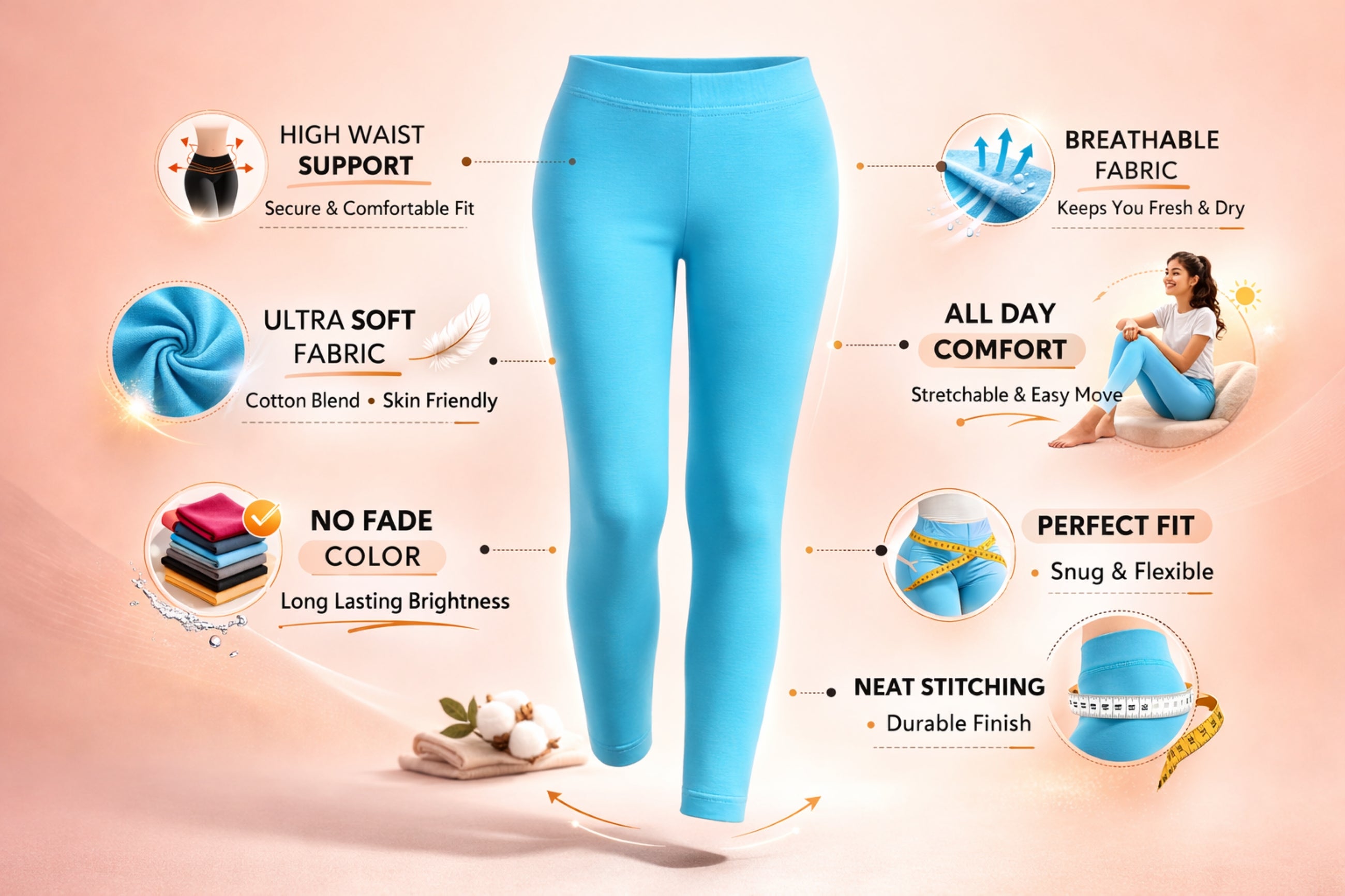 Shsuvia Women Ankle Length Leggings | Stretchable Comfortable Daily Wear Leggings
