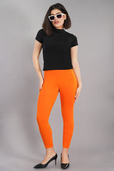 Light Orange Shsuvia Women's High Waist Stretchable Cotton Legging-Soft slim fit tights for gym, yoga and daily wear