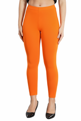Light Orange Shsuvia Women's High Waist Stretchable Cotton Legging-Soft slim fit tights for gym, yoga and daily wear