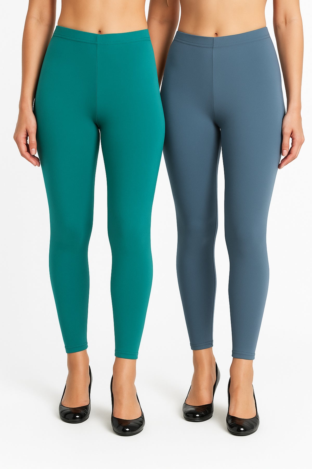 Shsuvia Women Cropped Leggings – Pack of 2 Rama Green & Airforce Green