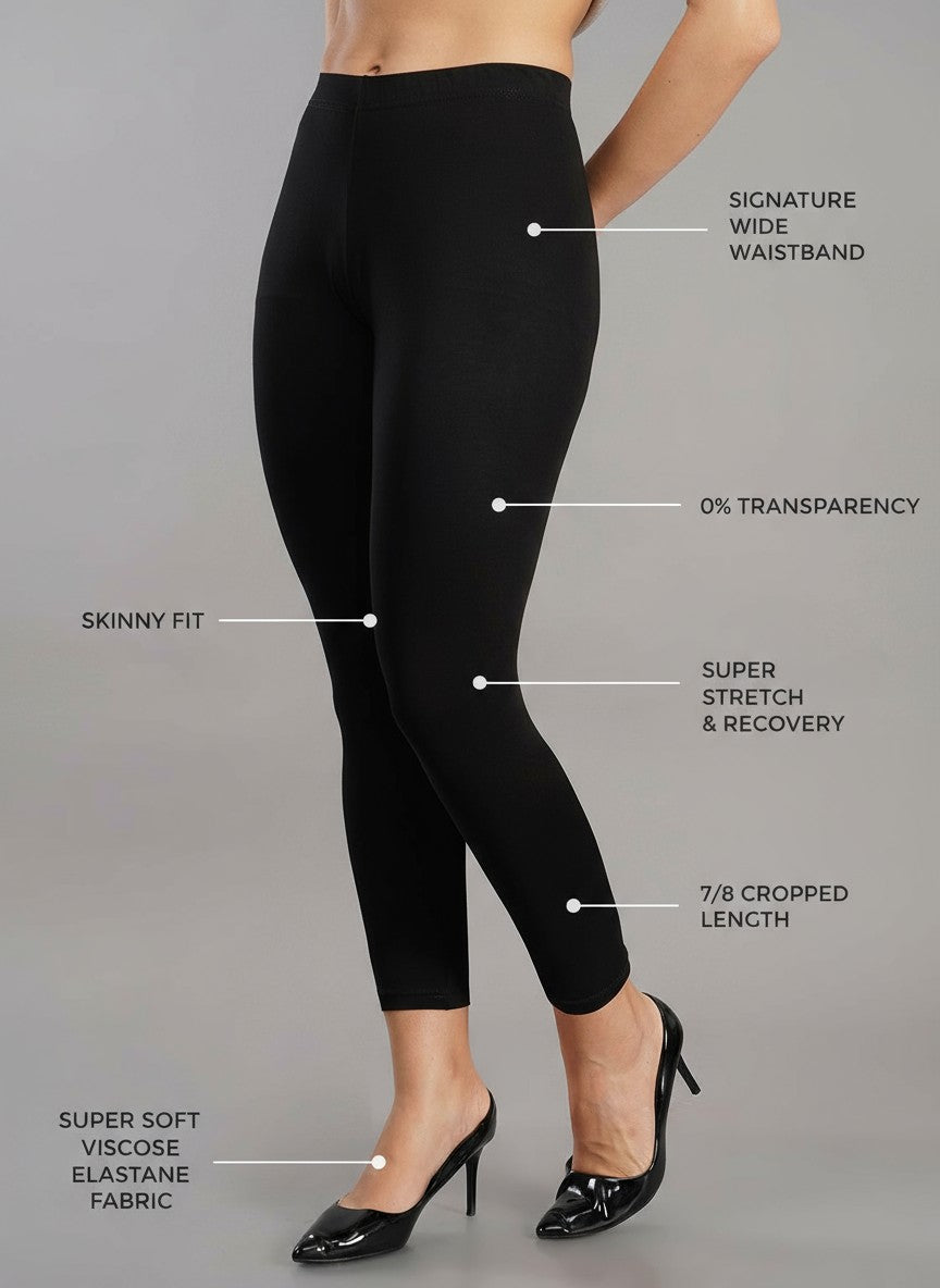 Shsuvia Women's Mid Waist Stretchable Ankle Length Legging