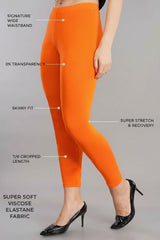 Shsuvia Women Cropped Leggings – Pack of 2 Light Orange & Coral