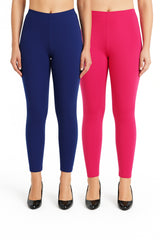 Shsuvia Women Cropped Leggings – Pack of 2 Old Royal & Rani Rose