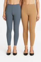 Shsuvia Women Cropped Leggings – Pack of 2 Airforce Green &  Biscuit