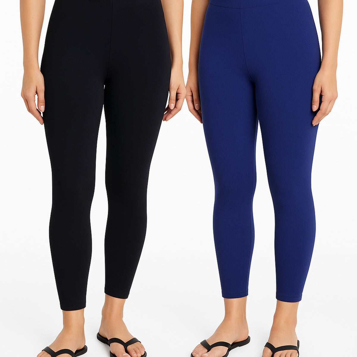 Shsuvia Women Cropped Leggings – Pack of 2 Dark Navy & Old Royal